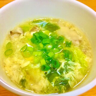 舞茸とレタスのたまごスープ